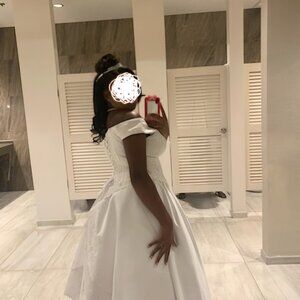 Ethereal White Petal-Layered Ball Gown | Adjustable Size 12–22